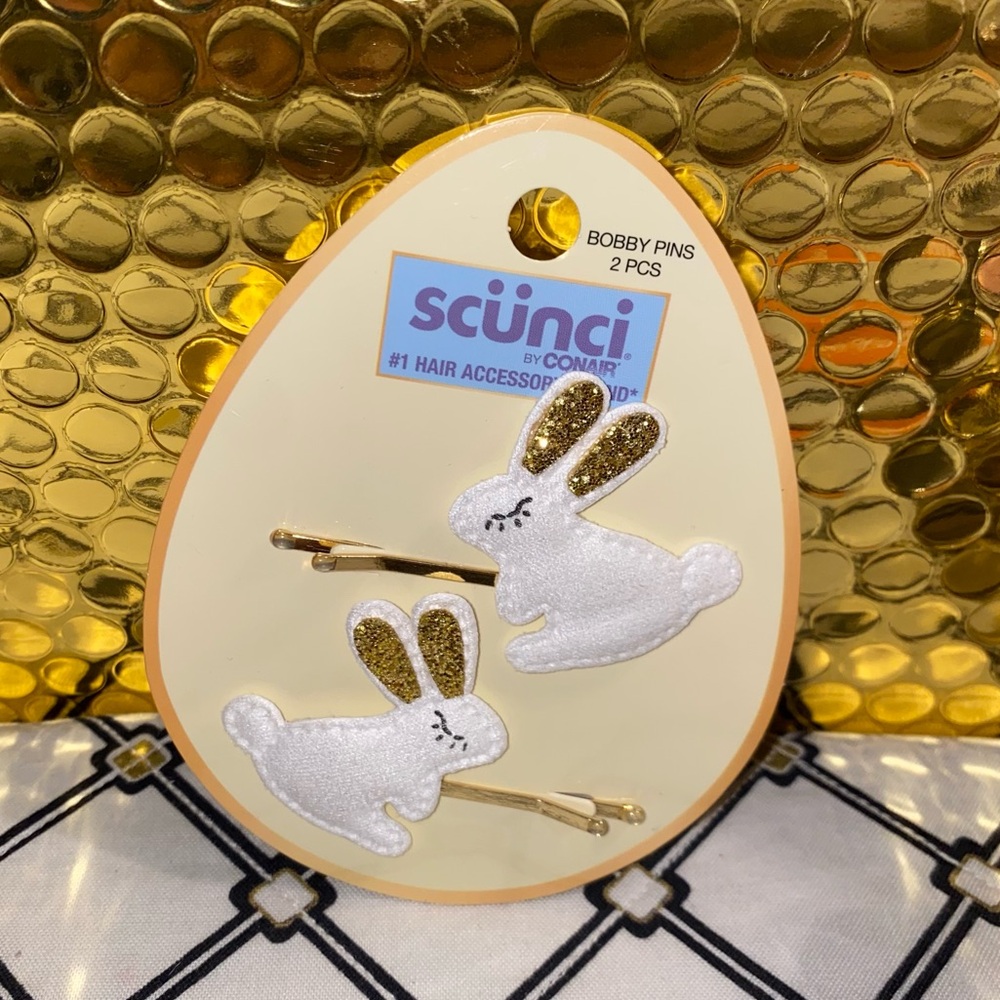 SCUNCI BUNNY 2 PACK BOBBY PINS
